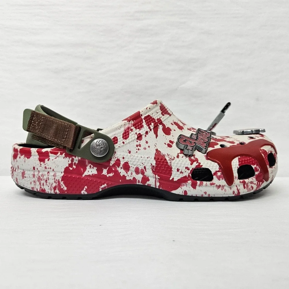Crocs Friday the 13th Classic Clogs 212073-90H Red White‎ Green Men's Size 8